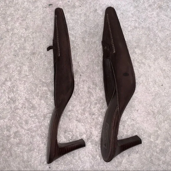 Nordstrom Chocolate Suede Mules with Tassel - Picture 4 of 6